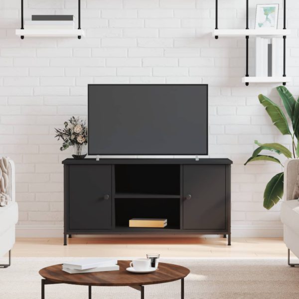 vidaXL TV-benk svart 100x40x50 cm konstruert tre