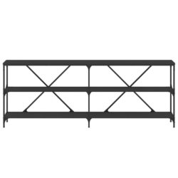 Konsollbord svart 200x30x75 cm konstruert tre og jern