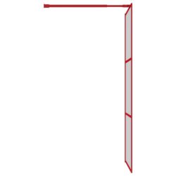vidaXL Dusjvegg med klart ESG-glass rød 80×195 cm