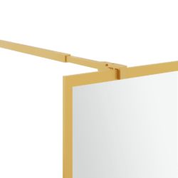 vidaXL Dusjvegg med klart ESG-glass gull 80×195 cm