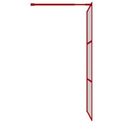 vidaXL Dusjvegg med klart ESG-glass rød 100×195 cm