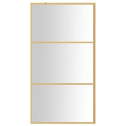 vidaXL Dusjvegg med klart ESG-glass gull 100×195 cm