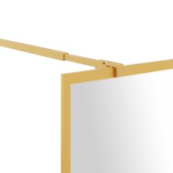 vidaXL Dusjvegg med klart ESG-glass gull 100×195 cm