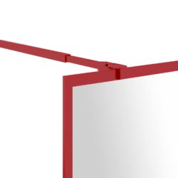 vidaXL Dusjvegg med klart ESG-glass rød 80×195 cm