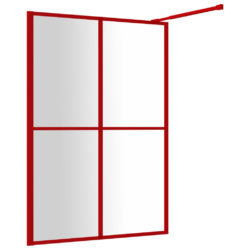 vidaXL Dusjvegg med klart ESG-glass rød 140×195 cm