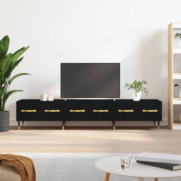 vidaXL TV-benk svart 150x36x30 cm konstruert tre