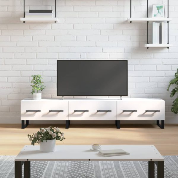 vidaXL TV-benk hvit 150x36x30 cm konstruert tre
