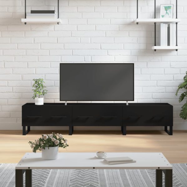 vidaXL TV-benk svart 150x36x30 cm konstruert tre