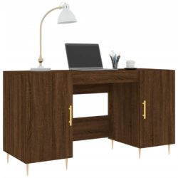 Skrivebord brun eik 140x50x75 cm konstruert tre