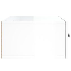 Veggmontert nattbord høyglans hvit 35x35x20 cm
