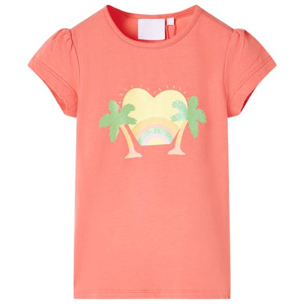 T-skjorte for barn korall 92