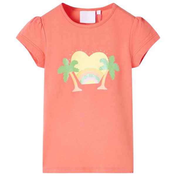 T-skjorte for barn korall 140