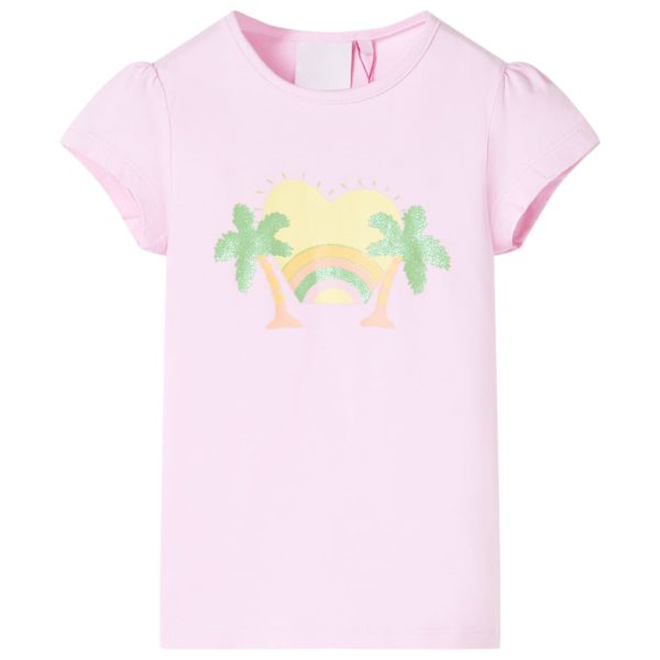 T-skjorte for barn lyserosa 140