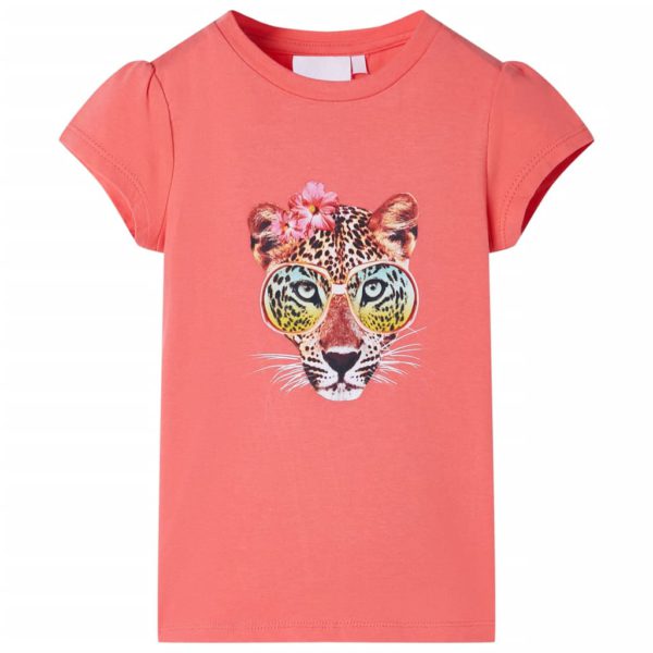 T-skjorte for barn korall 128
