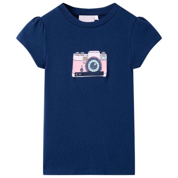 T-skjorte for barn marineblå 140