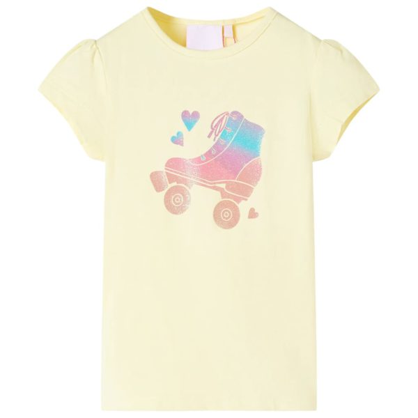 T-skjorte for barn myk gul 104