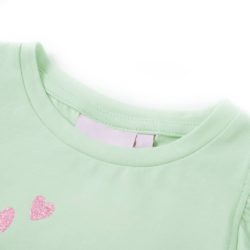 T-skjorte for barn med volangermer myk grønn 128