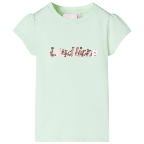 T-skjorte for barn med volangermer myk grønn 116