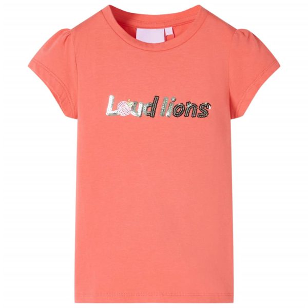 T-skjorte for barn med korte ermer korall 104