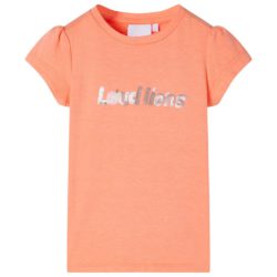 T-skjorte for barn korte ermer neon oransje 92