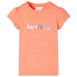 T-skjorte for barn korte ermer neon oransje 104