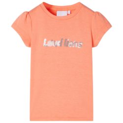 T-skjorte for barn korte ermer neon oransje 116