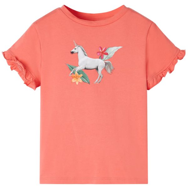 T-skjorte for barn med korte ermer korall 128