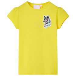 T-skjorte for barn knallgul 116
