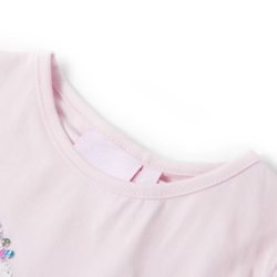 T-skjorte for barn med korte ermer myk rosa 116