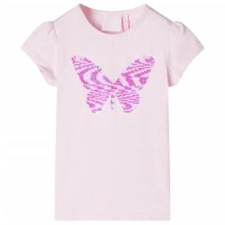 T-skjorte for barn med korte ermer myk rosa 128