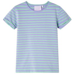 T-skjorte for barn stripedesign knallmynte 116