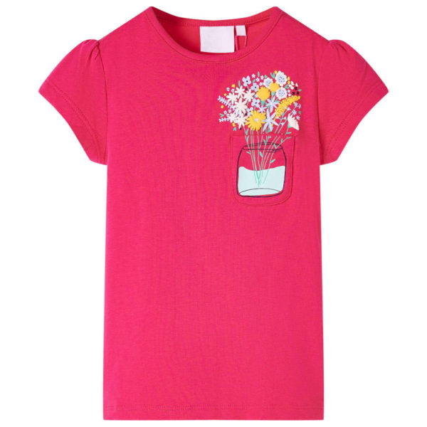 T-skjorte for barn knallrosa 116