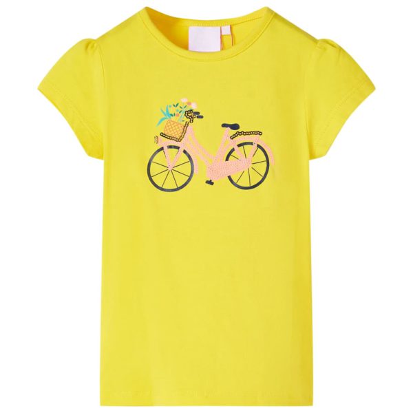 T-skjorte for barn gul 116