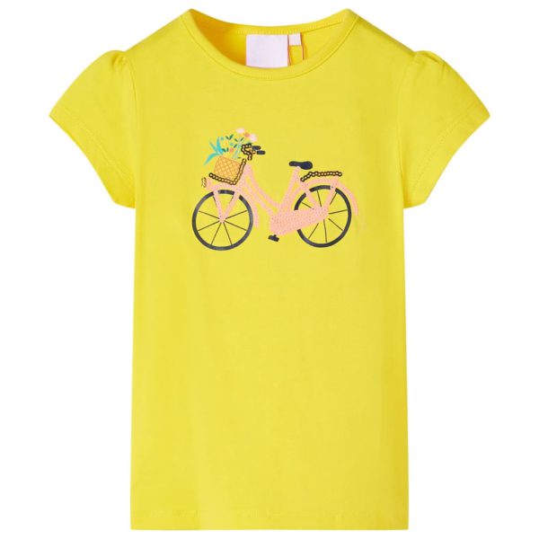 T-skjorte for barn gul 128