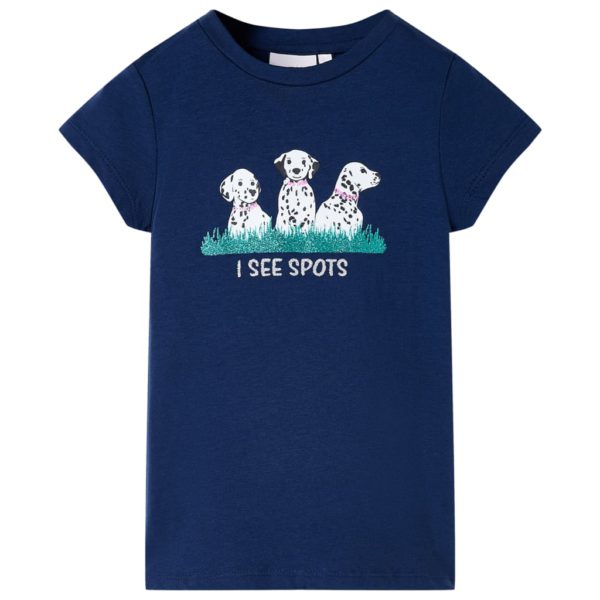 T-skjorte for barn marineblå 128