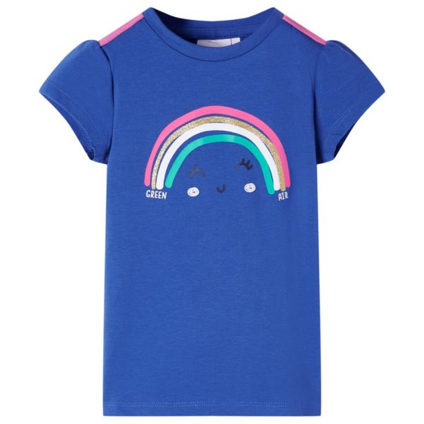T-skjorte for barn koboltblå 116