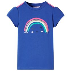 T-skjorte for barn koboltblå 140