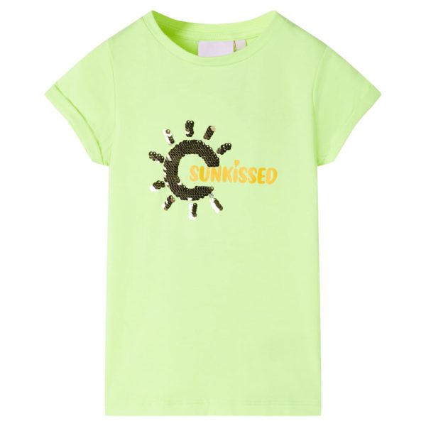 T-skjorte for barn neongul 104