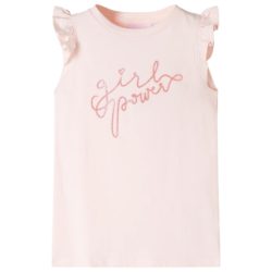 T-skjorte for barn med volangermer myk rosa 116