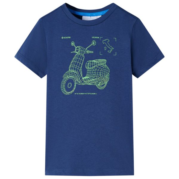 T-skjorte for barn mørkeblå 128