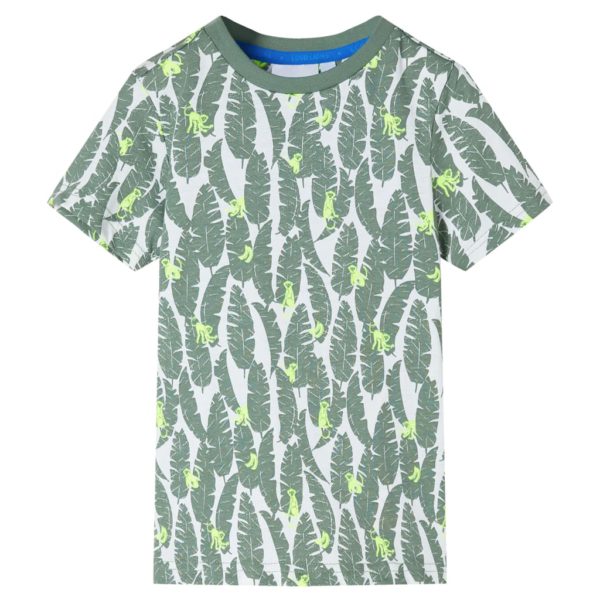 T-skjorte for barn ecru og mørkeeføy 116