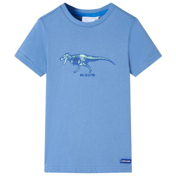 T-skjorte for barn medium blå 140