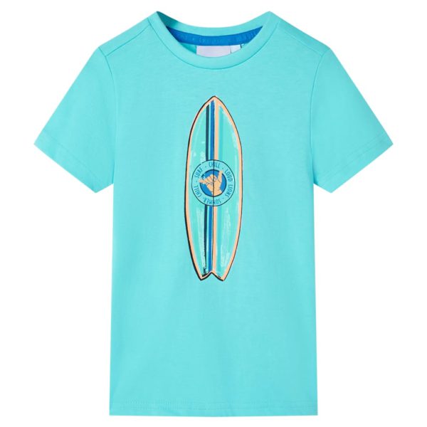 T-skjorte for barn med korte ermer aqua 92