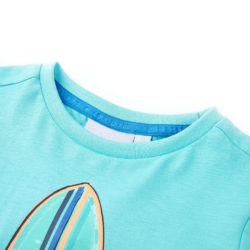 T-skjorte for barn med korte ermer aqua 128