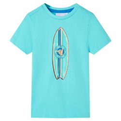 T-skjorte for barn med korte ermer aqua 140