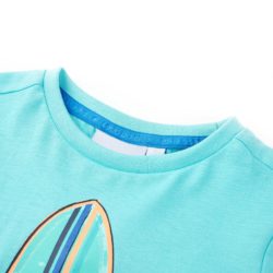 T-skjorte for barn med korte ermer aqua 140