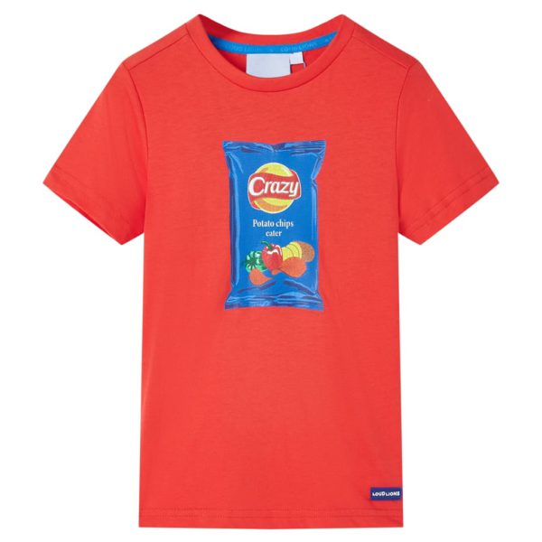 T-skjorte for barn med korte ermer rød 116