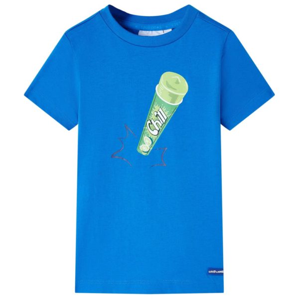 T-skjorte for barn knallblå 116