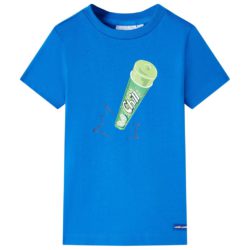 T-skjorte for barn knallblå 128