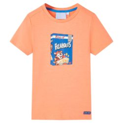 T-skjorte for barn med korte ermer neonoranjse 140